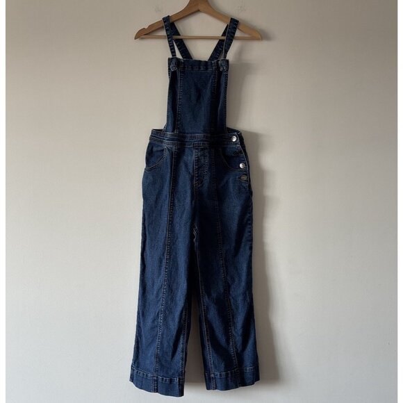 ModCloth Wide Leg Cropped Overalls Jumpsuit “70’s Style” Retro Boho Womens Small - Picture 1 of 16